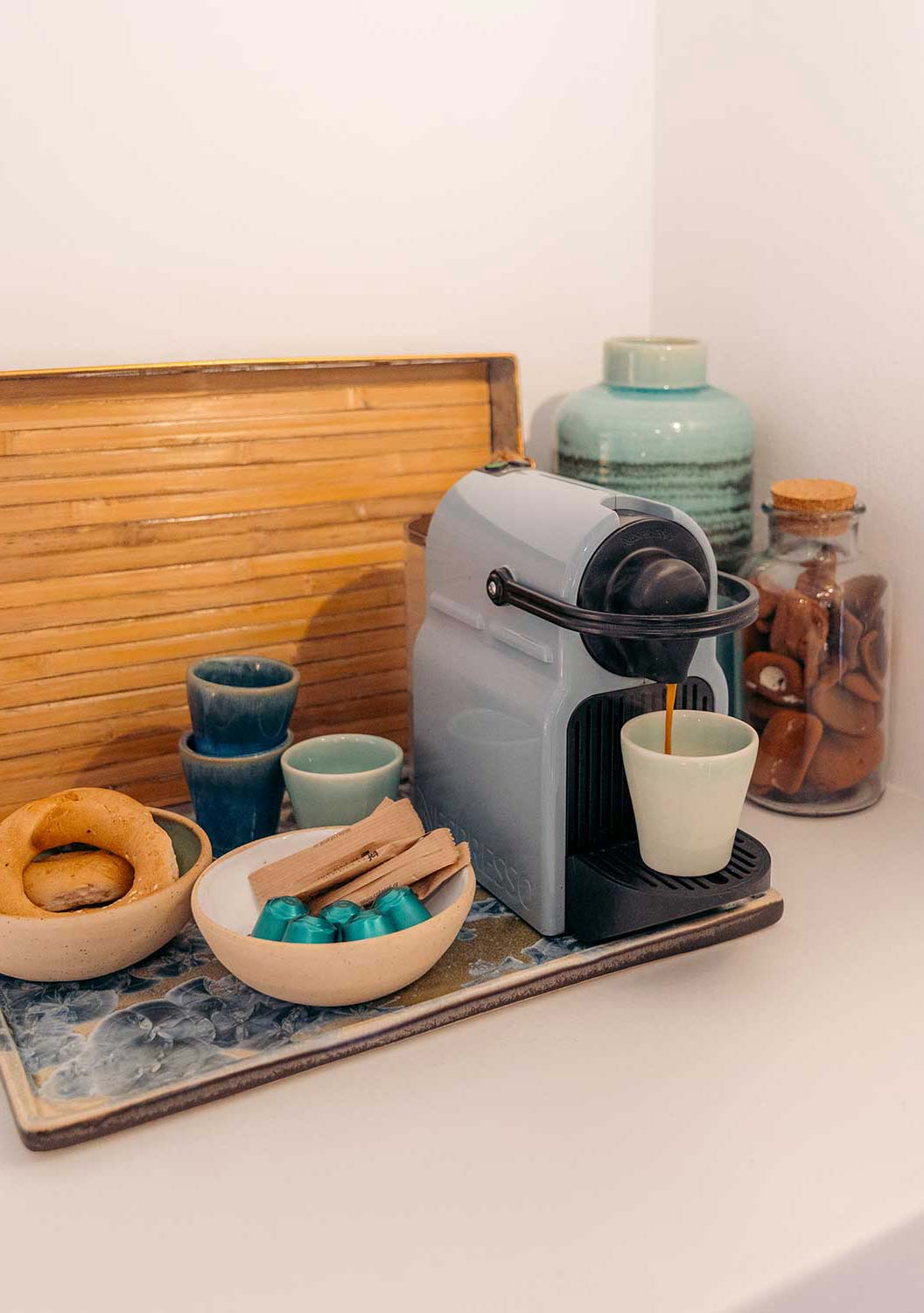 Nespresso coffee machine at Turquoise maison by the sea in Sifnos